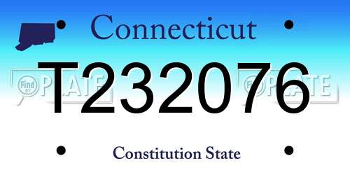T232076 Connecticut License Plate