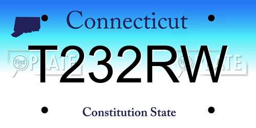 T232RW Connecticut License Plate