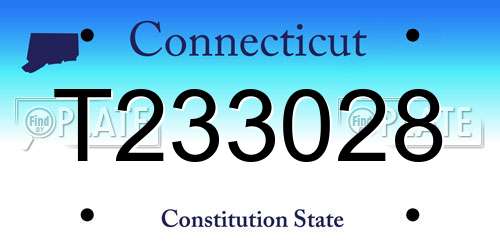 T233028 Connecticut License Plate
