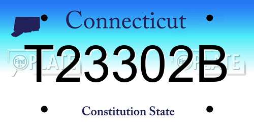 T23302B Connecticut License Plate