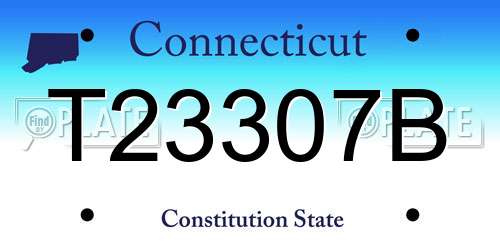 T23307B Connecticut License Plate