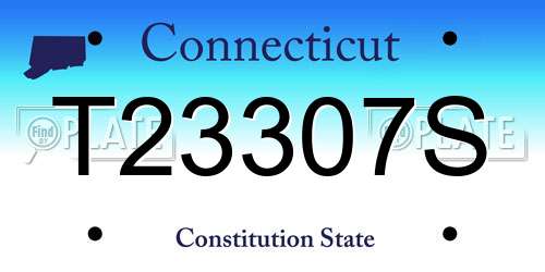 T23307S Connecticut License Plate