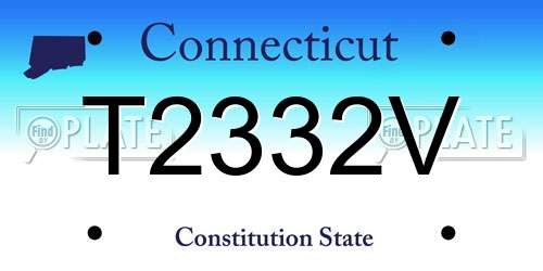 T2332V Connecticut License Plate