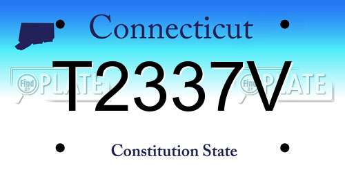 T2337V Connecticut License Plate