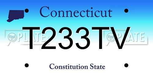 T233TV Connecticut License Plate