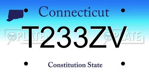 T233ZV Connecticut License Plate
