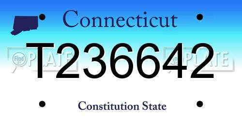 T236642 Connecticut License Plate
