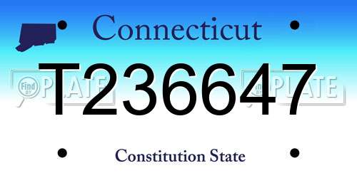 T236647 Connecticut License Plate