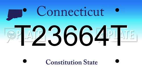 T23664T Connecticut License Plate