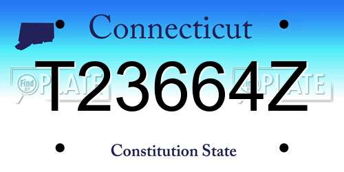 T23664Z Connecticut License Plate