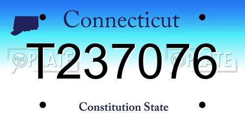 T237076 Connecticut License Plate