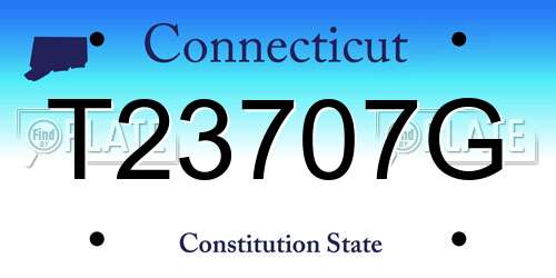 T23707G Connecticut License Plate
