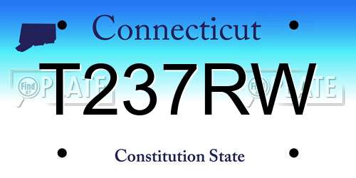 T237RW Connecticut License Plate