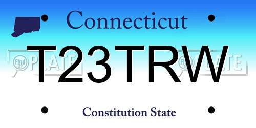 T23TRW Connecticut License Plate