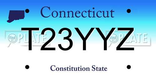 T23YYZ Connecticut License Plate