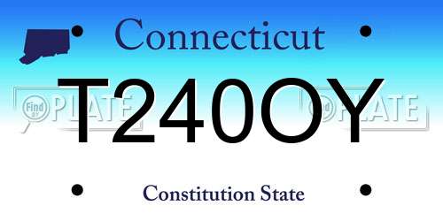 T240OY Connecticut License Plate