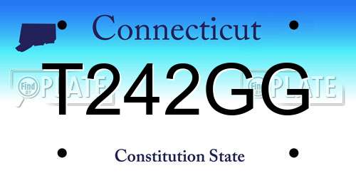 T242GG Connecticut License Plate