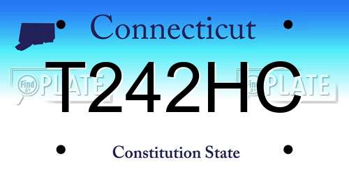 T242HC Connecticut License Plate