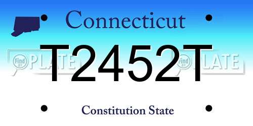 T2452T Connecticut License Plate