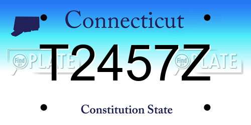 T2457Z Connecticut License Plate