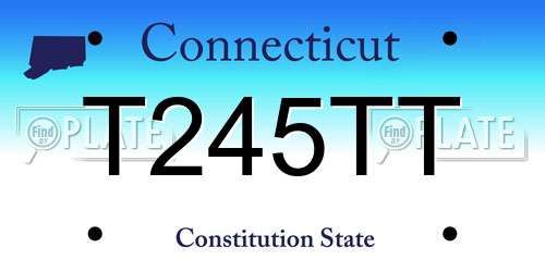 T245TT Connecticut License Plate