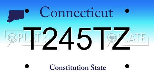 T245TZ Connecticut License Plate