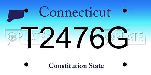 T2476G Connecticut License Plate