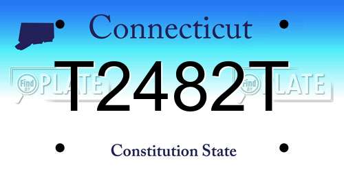 T2482T Connecticut License Plate