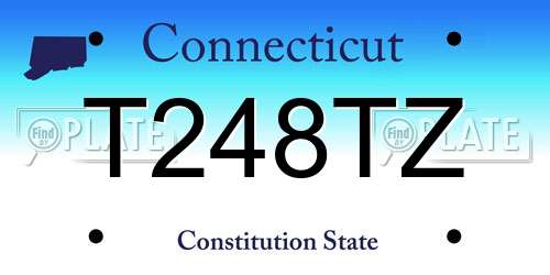 T248TZ Connecticut License Plate