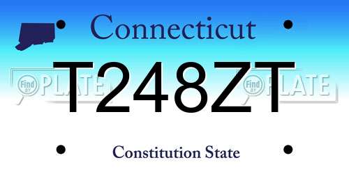 T248ZT Connecticut License Plate