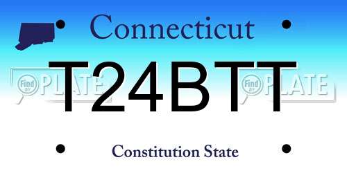 T24BTT Connecticut License Plate