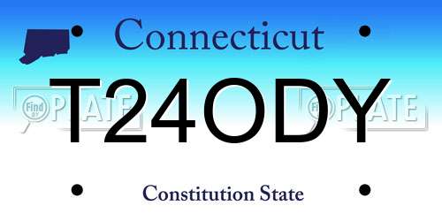 T24ODY Connecticut License Plate