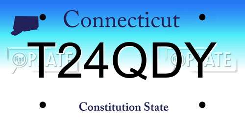 T24QDY Connecticut License Plate