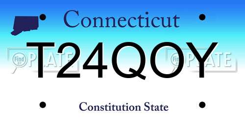 T24QOY Connecticut License Plate