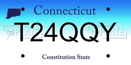 T24QQY Connecticut License Plate