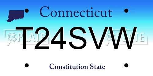 T24SVW Connecticut License Plate