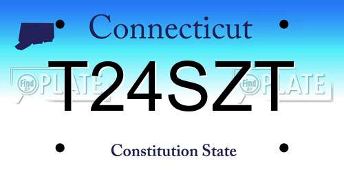 T24SZT Connecticut License Plate