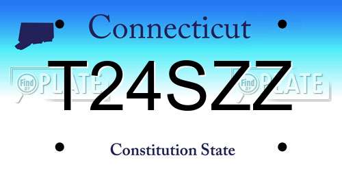 T24SZZ Connecticut License Plate