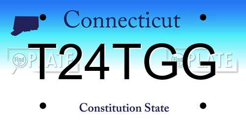 T24TGG Connecticut License Plate