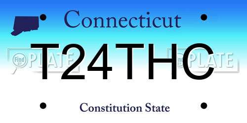 T24THC Connecticut License Plate