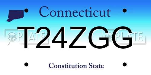 T24ZGG Connecticut License Plate