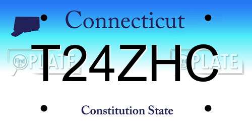 T24ZHC Connecticut License Plate