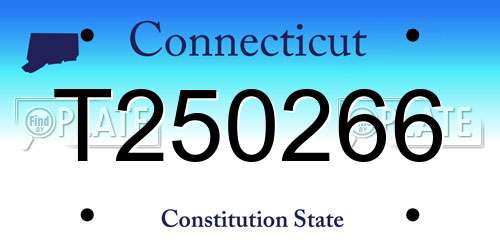 T250266 Connecticut License Plate