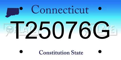 T25076G Connecticut License Plate