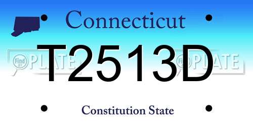 T2513D Connecticut License Plate