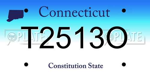 T2513O Connecticut License Plate