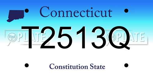 T2513Q Connecticut License Plate