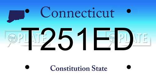 T251ED Connecticut License Plate