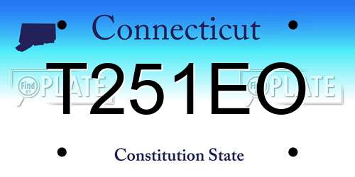 T251EO Connecticut License Plate