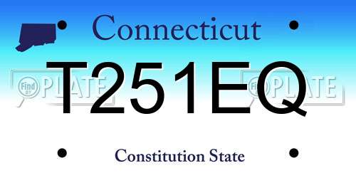 T251EQ Connecticut License Plate
